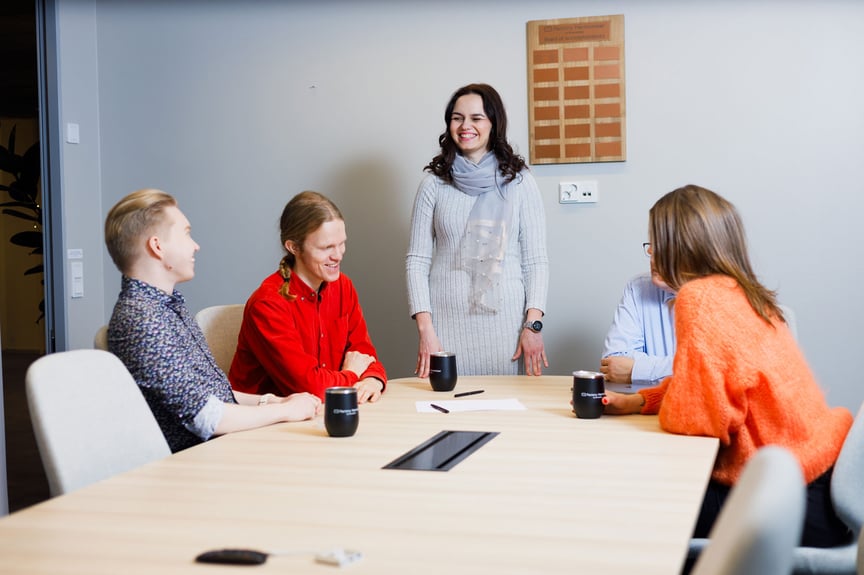 Group working together around a table